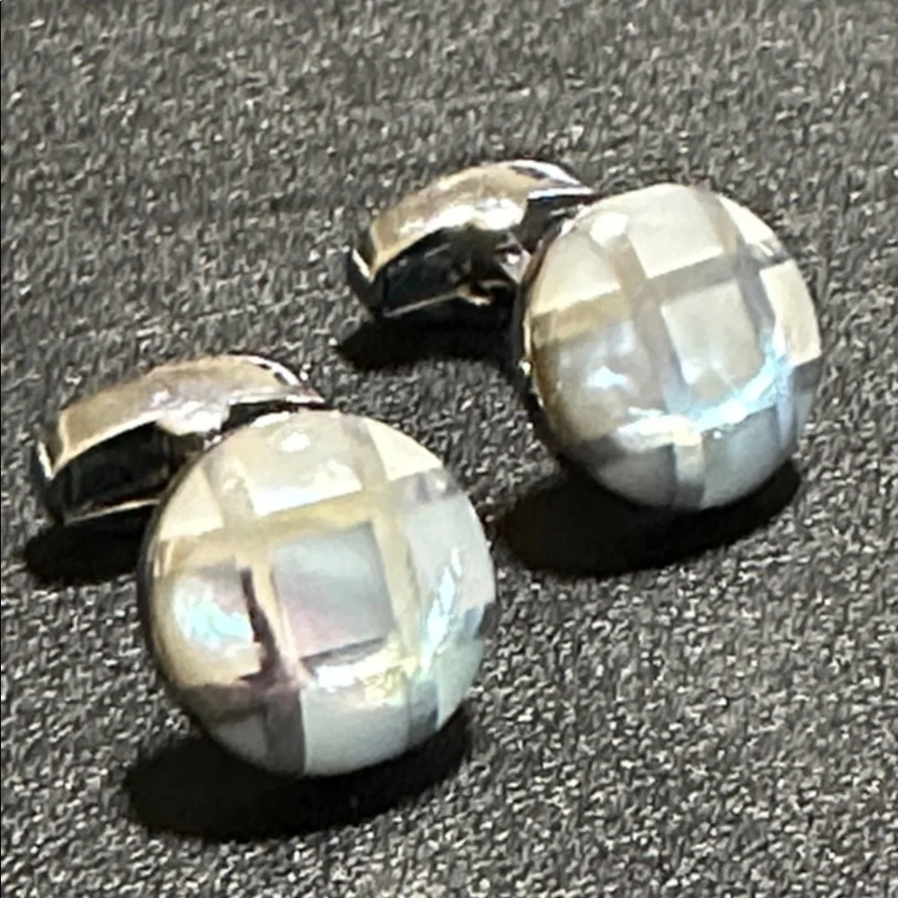 Joseph Abboud Checkered Mother Of Pearl Cufflinks